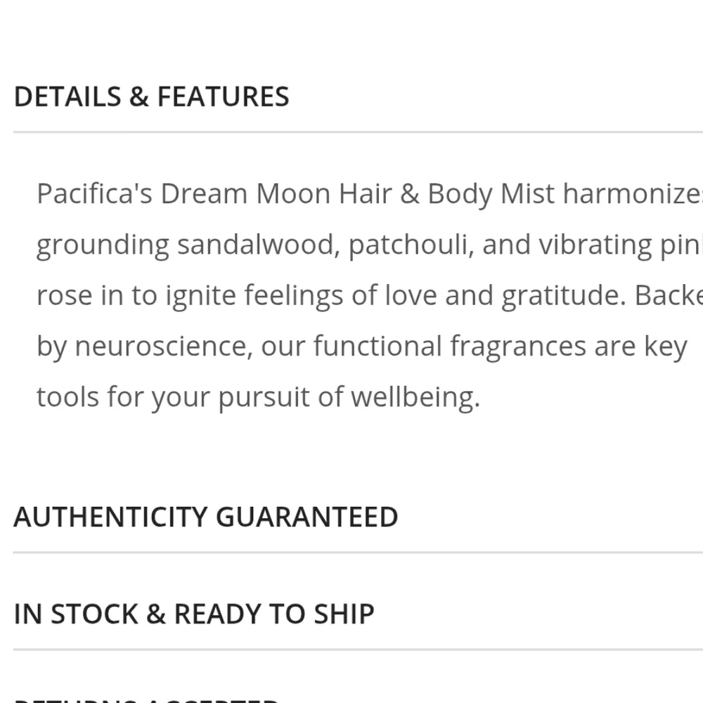 Pacifica Dream Moon Hair & Body‎ Mist